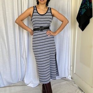 Vintage 90s Striped Tank Maxi Dress